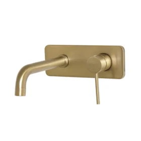 Tap Basin Mixer Wall Type BluTide Neo Brushed Brass with Spout