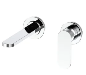 Tap Basin Mixer Wall Type BluTide Satin Single Lever With 174mm Spout Chrome