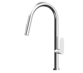 Tap Sink Mixer Deck Type BluTide Satin Single Lever With Pull-Out Spray Chrome