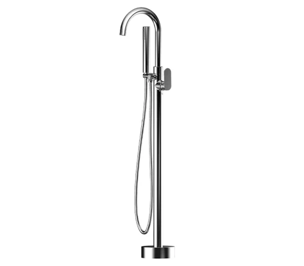 Tap Bath Mixer Freestanding BluTide Satin With Hand Shower Chrome