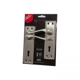 GEORGIAN MORTICE NICKEL PLATED SQUARE SABS  6inch