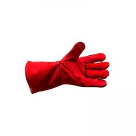 GLOVES RED LEATHER ELBOW