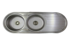 Double drop in Sink round with drip tray