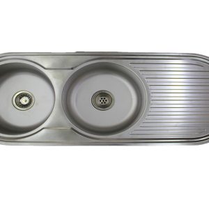 Double drop in Sink round with drip tray