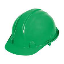 Plastic safty hard hat, blue black green