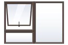 PT129 Bronze Aluminium Window