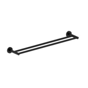 Cobra Seine Double Towel Rail 600mm - Matt Black