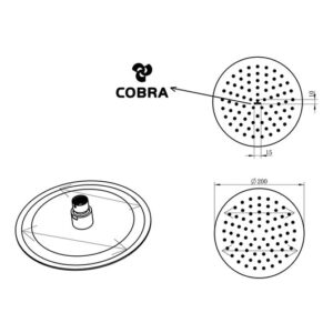 Cobra Seine Round Shower Head 200mm