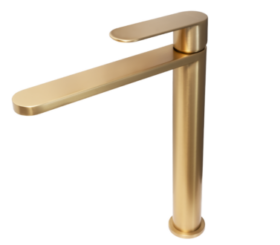 BluTide High Basin Mixer Tap Satin Brass.