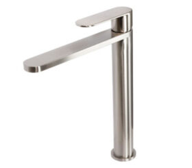 BluTide High Basin Mixer Tap Satin Brushed Stainless Steel.