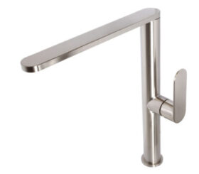 BluTide Single Hole Sink Mixer Tap Satin Brushed Stainless Steel.
