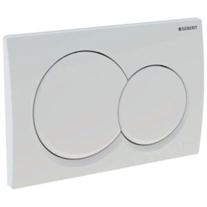 Actuator Plate Dual Flush Geberit Alpha01 with Round Buttons White Alpine