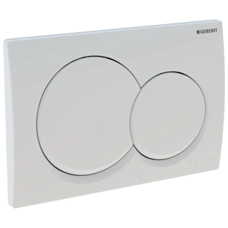 Actuator Plate Dual Flush Geberit Alpha01 with Round Buttons White Alpine