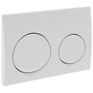 Actuator Plate Dual Flush Geberit Alpha20 with Round Buttons White Alpine