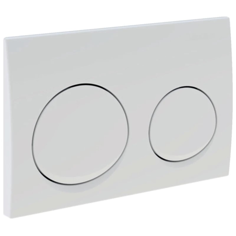 Actuator Plate Dual Flush Geberit Alpha20 with Round Buttons White Alpine
