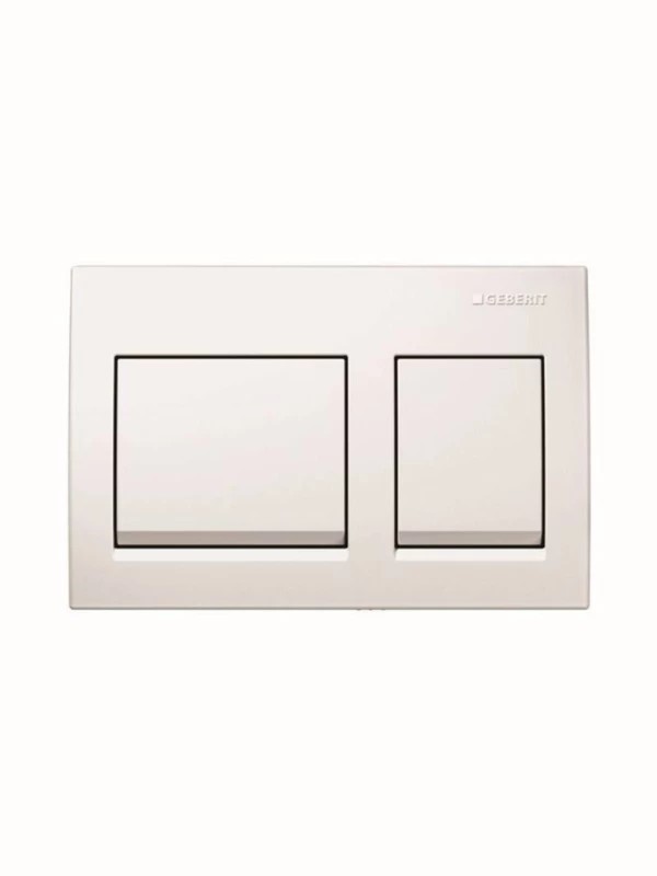 Actuator Plate Dual Flush Geberit Alpha35 with Rectangular Buttons White Alpine