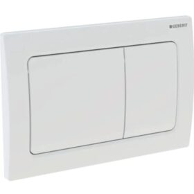 Actuator Plate Dual Flush Geberit Alpha30 with Rectangular Buttons White Alpine