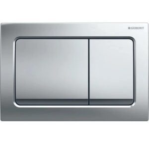 Actuator Plate Dual Flush Geberit Alpha30 with Rectangular Buttons Bright Chrome