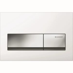 Actuator Plate Dual Flush Geberit Alpha50 with Rectangular Buttons White Alpine