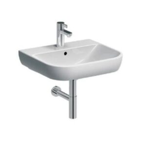 Basin Wall-Hung Geberit Smyle Rectangular 480mm (L) x 600mm (W) x 165mm (H) with Tap Hole and Overflow White