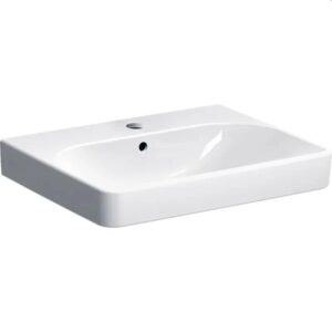 Basin Wall-Hung Geberit Smyle Rectangular 480mm (L) x 600mm (W) x 165mm (H) with Tap Hole and Overflow White