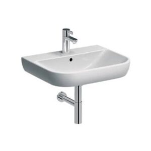 Basin Wall-Hung Geberit Smyle Rectangular 480mm (L) x 650mm (W) x 170mm (H) with Tap Hole and Overflow White
