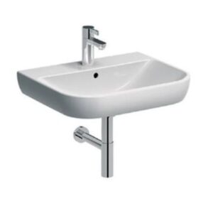Basin Wall-Hung Geberit Smyle Rectangular 480mm (L) x 700mm (W) x 170mm (H) with Tap Hole and Overflow White