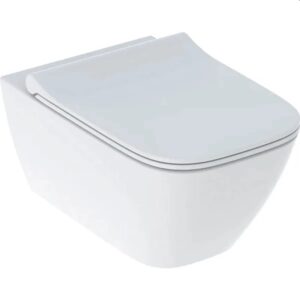 Toilet Pan Wall-Hung Geberit Smyle Rimfree Sandwich Shape with Soft-Closing Seat White