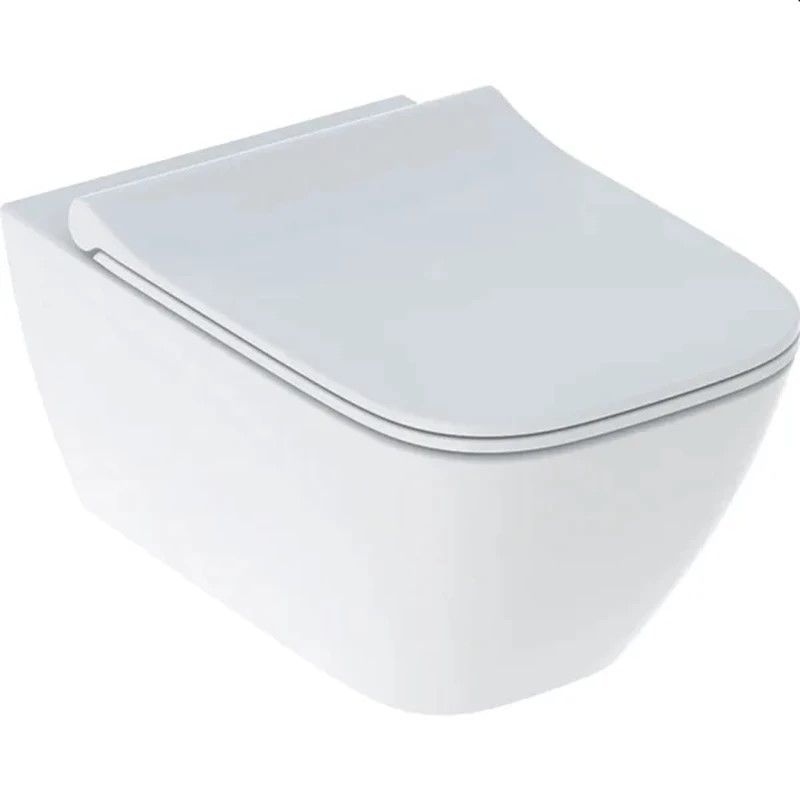 Toilet Pan Wall-Hung Geberit Smyle Rimfree Sandwich Shape with Soft-Closing Seat White