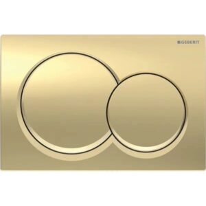 Actuator Plate Dual Flush Geberit Alpha01 with Round Buttons Brass