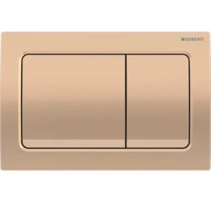 Actuator Plate Dual Flush Geberit Alpha30 with Rectangular Buttons Red Gold