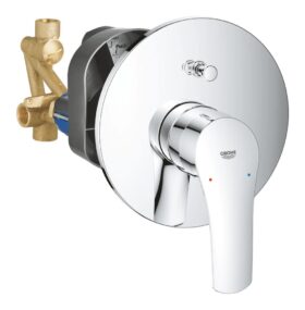 Tap Shower/Bath Diverter Mixer Grohe EuroSmart Ohm Set Round Single Lever with Concealed Body Chrome