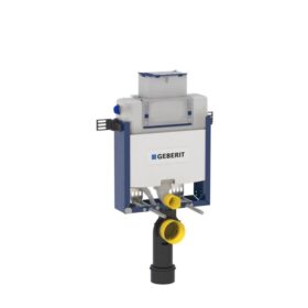 Geberit Kombifix element for wall-hung WC, 82 cm, featuring the Omega concealed cistern with top or front actuation of 12 cm